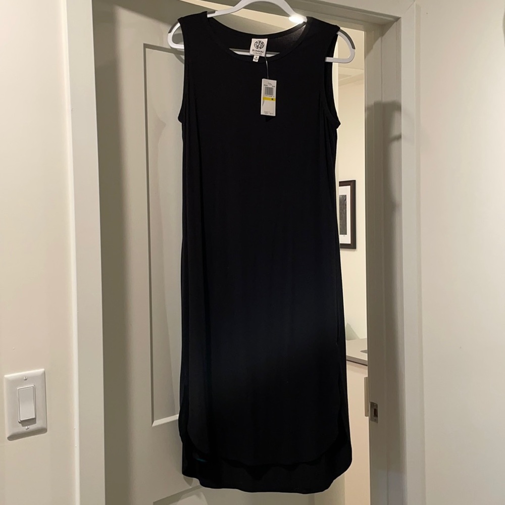 Bobeau Stretch Black Midi Dress Sz Medium NWT